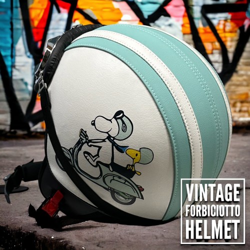 Casco vintage pelle snoopy - vintage,